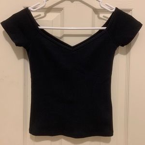 Black Fitting Off The Shoulder Top